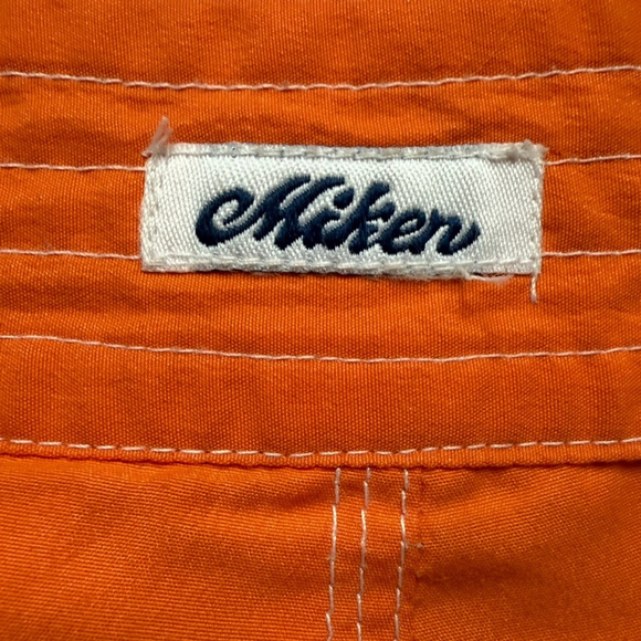 Miken Vintage Y2K Orange Board Shorts Size L Beach Resort Retro Tropical Summer - Picture 10 of 10
